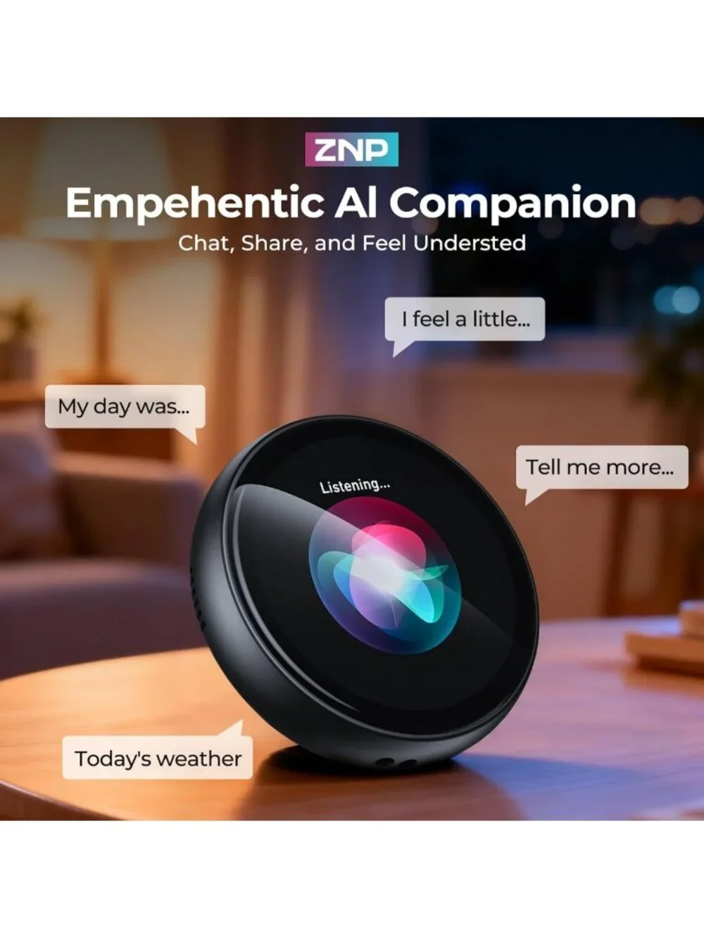 Wearable AI Language Practice Device, Bluetooth 6.0, Touch Screen, 102